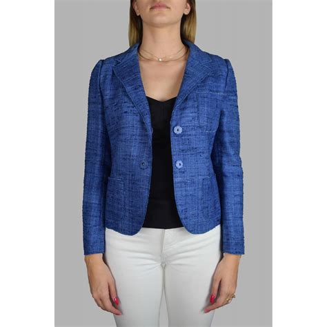 prada jacke damen blau|Blau Jacke Aus Wolle Und Seide .